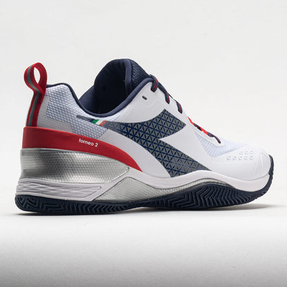 Diadora Blushield Torneo 2 Clay Men's  White/Corsair/Fiery Red