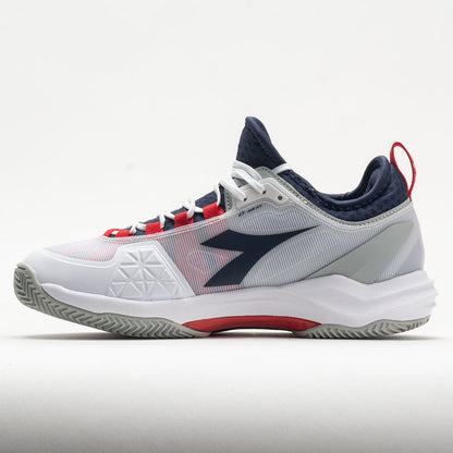 Diadora Speed Blushield Fly 4+ Clay Men's  White/Blue Corsair/Fiery Red